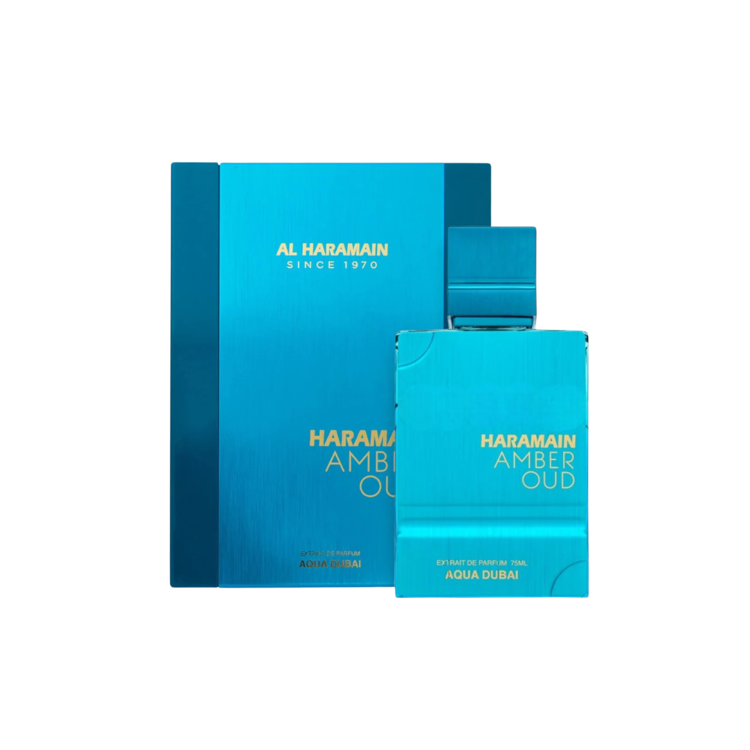 perfume de marca al haramain, contiene 100 ml y su empaque es de color azul, es un perfume unisex