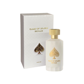 perfume de marca jo milano, contiene 100 ml y su empaque es de color blanco con doradp, es un perfume unisex