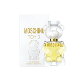 perfume de marca moschino, contiene 100 ml y su empaque es de color blanco, es un perfume para mujer