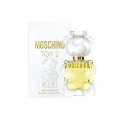 perfume de marca moschino, contiene 100 ml y su empaque es de color blanco, es un perfume para mujer