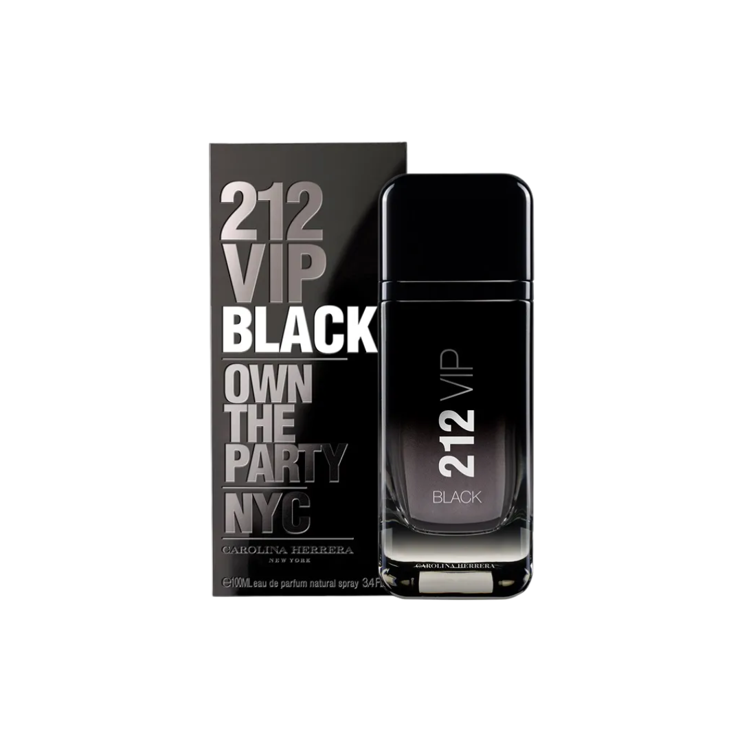 perfume de marca carolina herrera, contiene 100 ml y su empaque es de color negro, es un perfume para hombre
