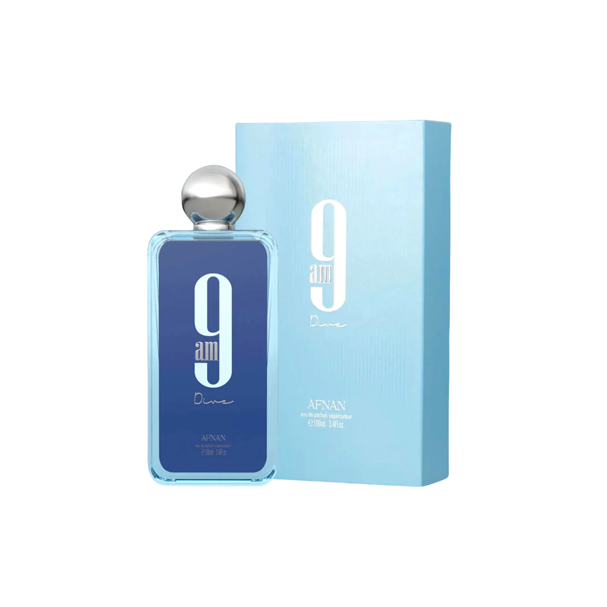 perfume de marca afnan, contiene 100 ml y su empaque es de color azul, es un perfume para hombre