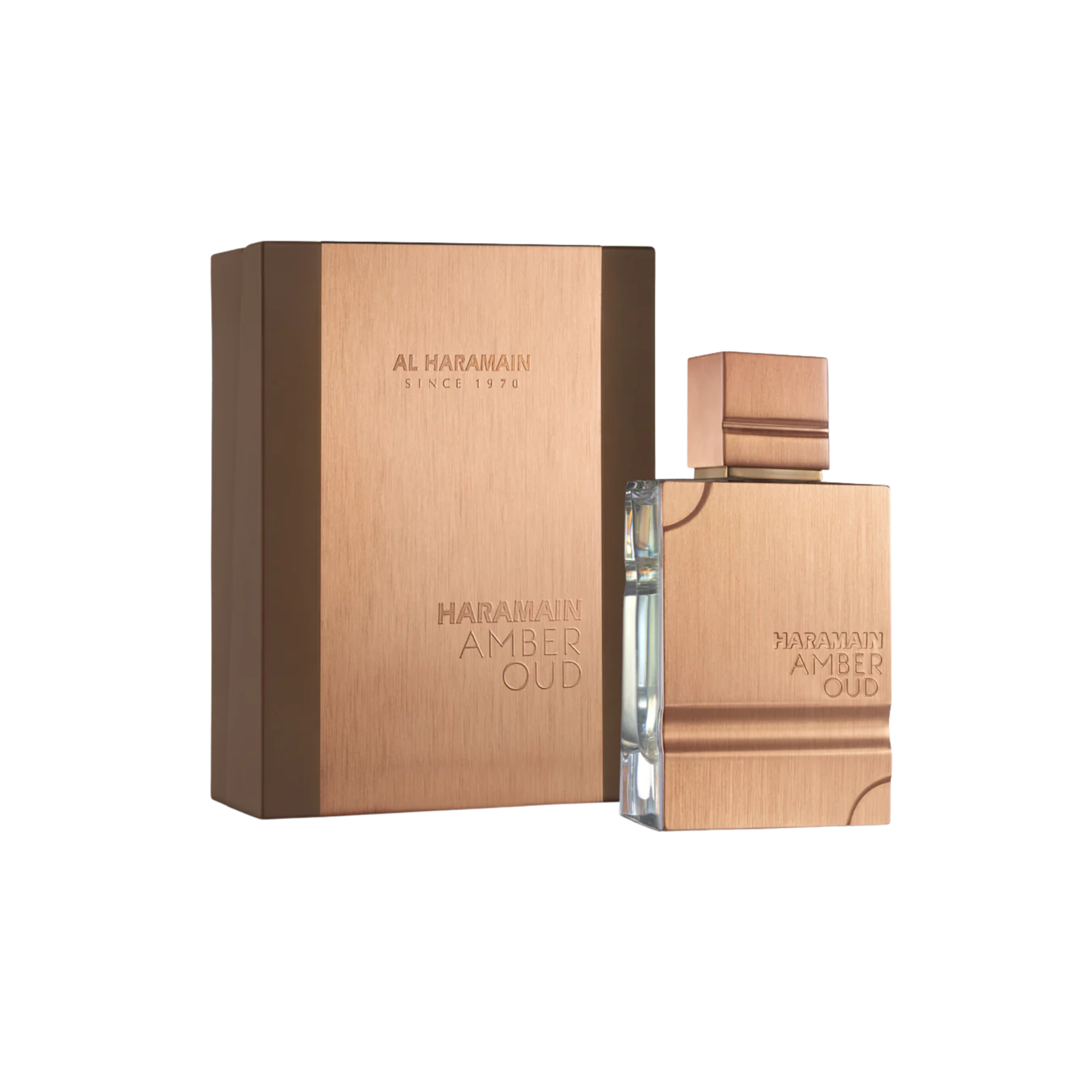 perfume de marca al haramain, contiene 60 ml y su empaque es de color cafe con doarado, es un perfume unisex

