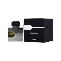 perfume de marca al haramain, contiene 100 ml y su empaque es de color negro con plateado, es un perfume para hombre
