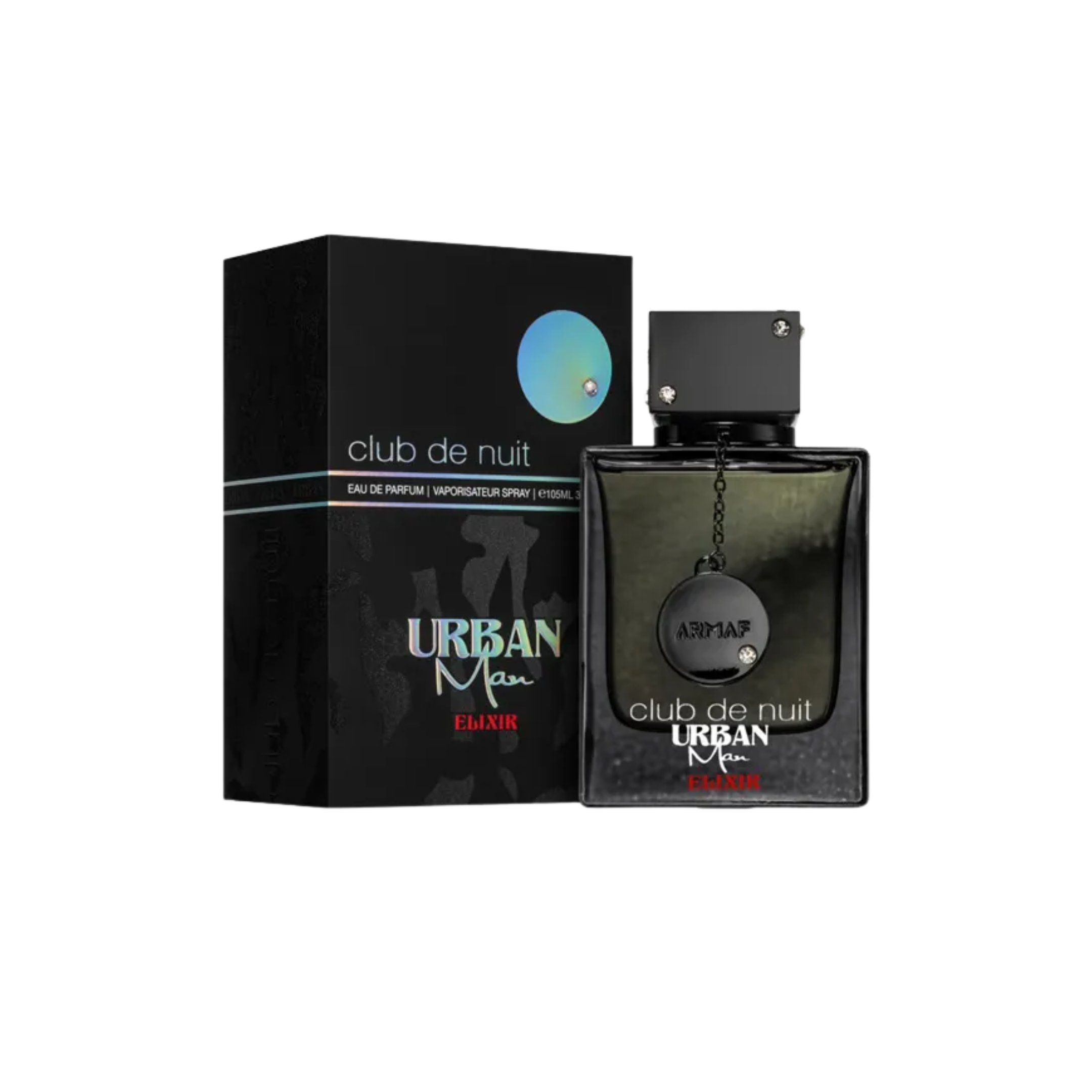 perfume de marca armaf, contiene 105 ml y su empaque es de color negro com plateado tornasol, es un perfume para hombre