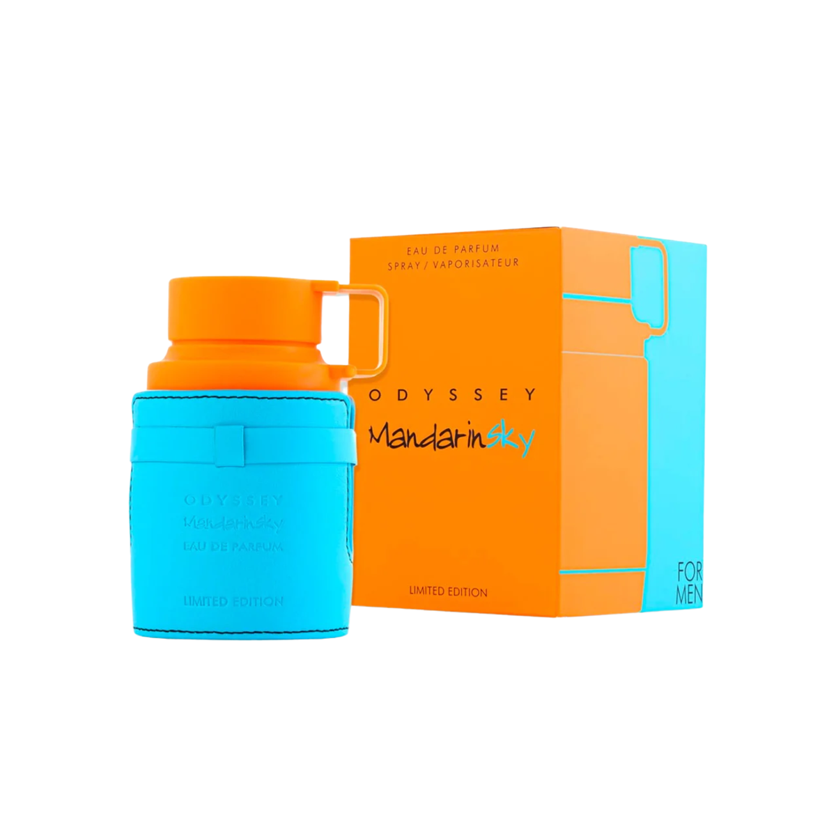 perfume de marca armaf, contiene 100 ml y su empaque es de color azul con naranja, es un perfume para hombre
