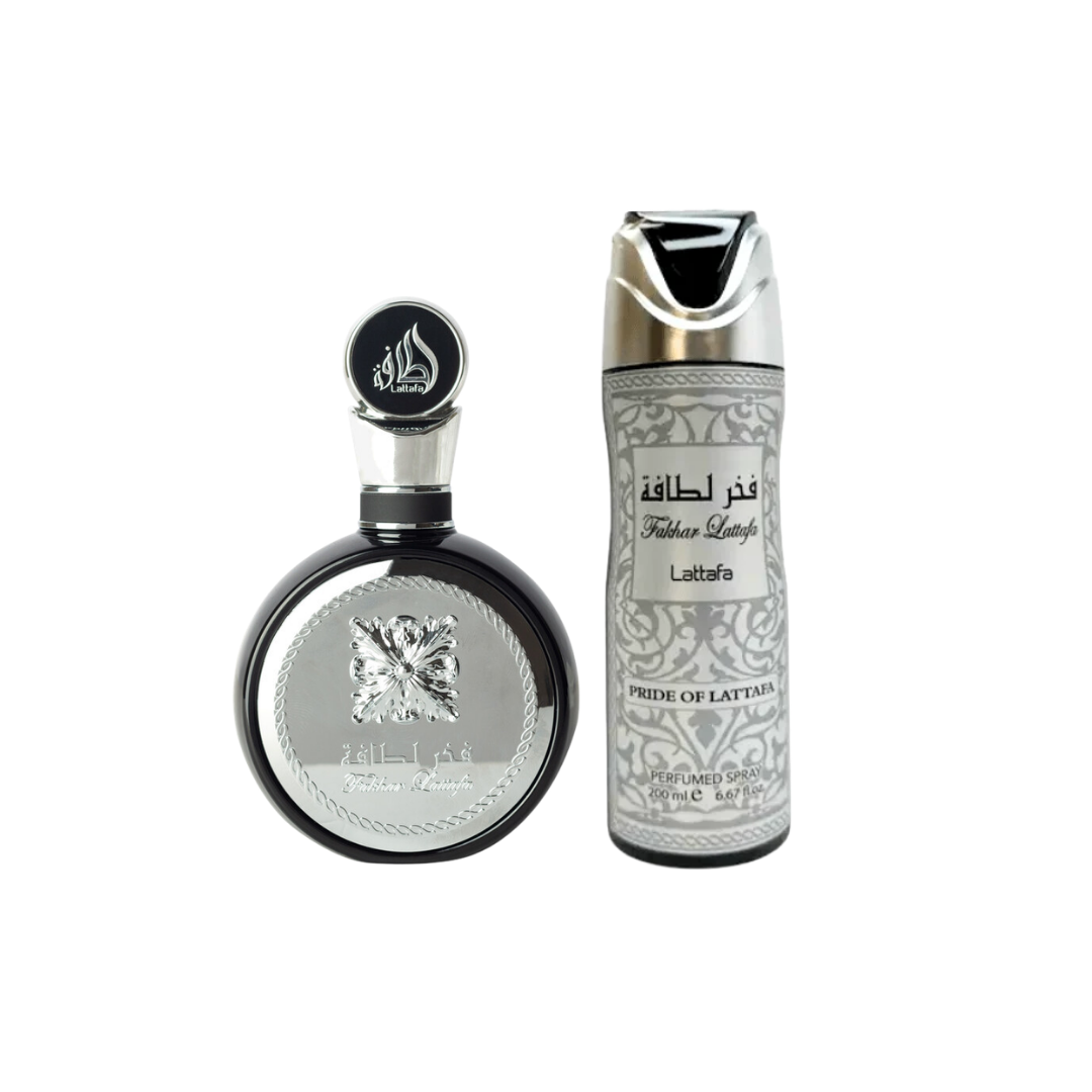 Combo Lattafa Fakhar Black, perfume de 100ml y spray corporal de 200ml
