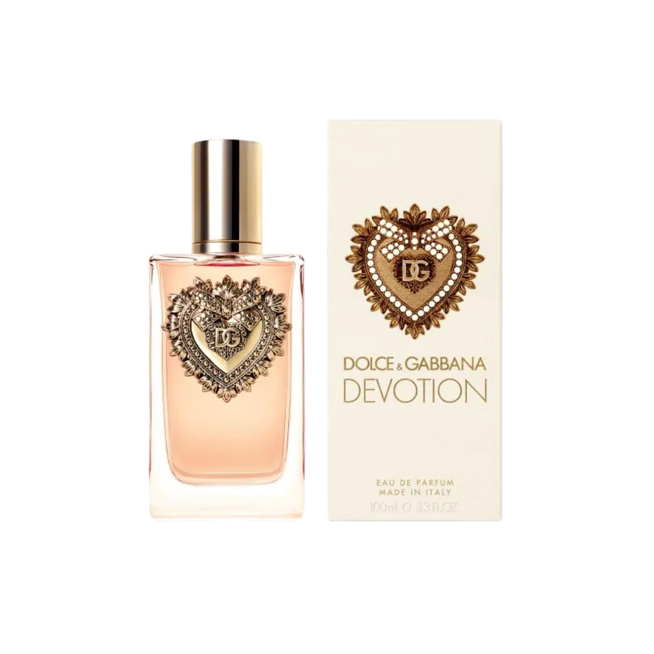perfume de marca dolce&gabbana, contiene 100 ml y su empaque es de color blanco con dorado, es un perfume para mujer