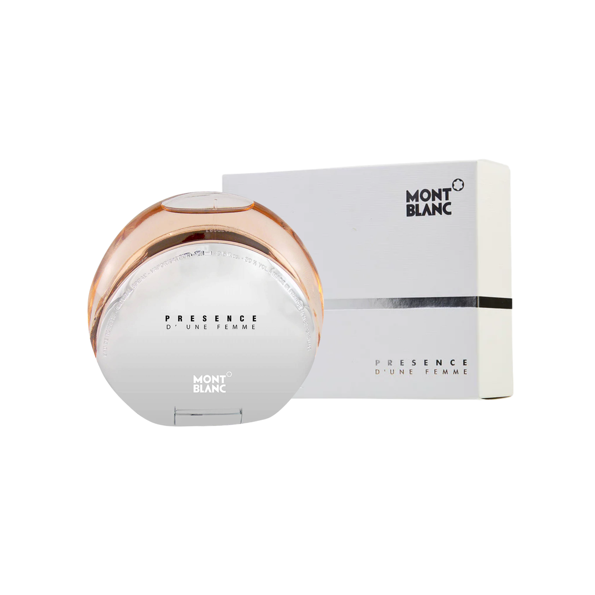 perfume de marca montblanc, contiene 75 ml y su empaque es de color blanco, es un perfume para mujer
