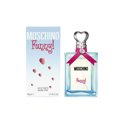 perfume de marca moschino, contiene 100 ml y su empaque es de color azul, es un perfume para mujer
