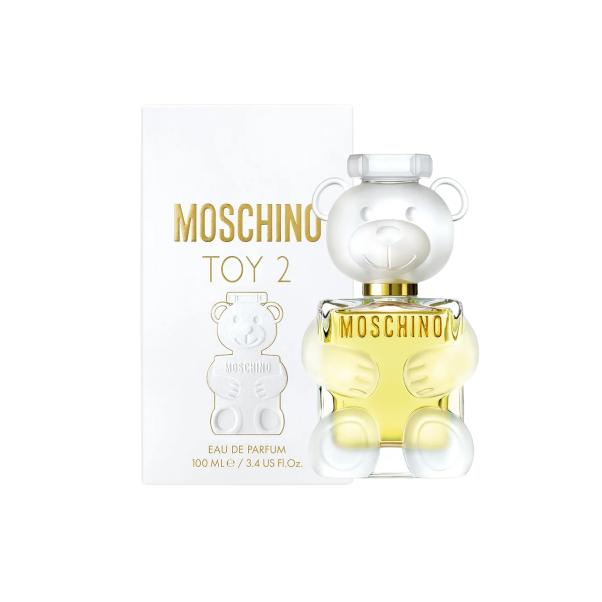 perfume de marca moschino, contiene 100 ml y su empaque es de color blanco, es un perfume para mujer
