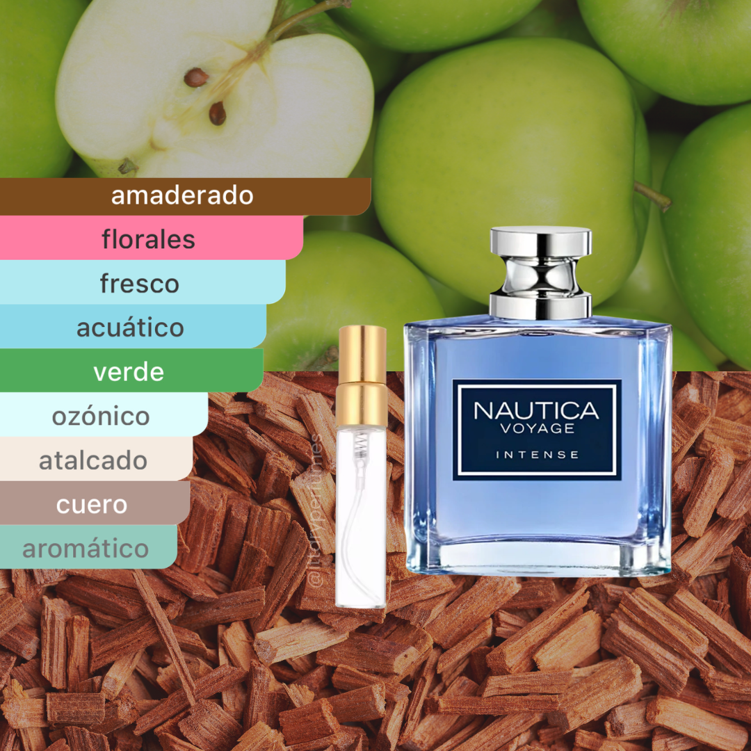 Decant de marca nautica, contiene 5ml y su empaque es de color azul, es un perfume para hombre
