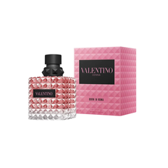 perfume de marca valentino, contiene 100 ml y su empaque es de color rosado, es un perfume para mujer
